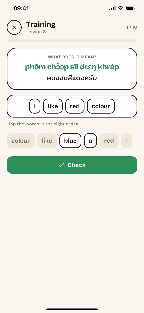 Training: build the translation from word tiles
